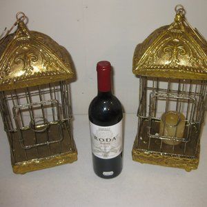 HOLIDAY DECOR - Gilded Bird Gage - Set 2
